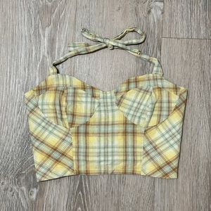 cute plaid halter top 💛